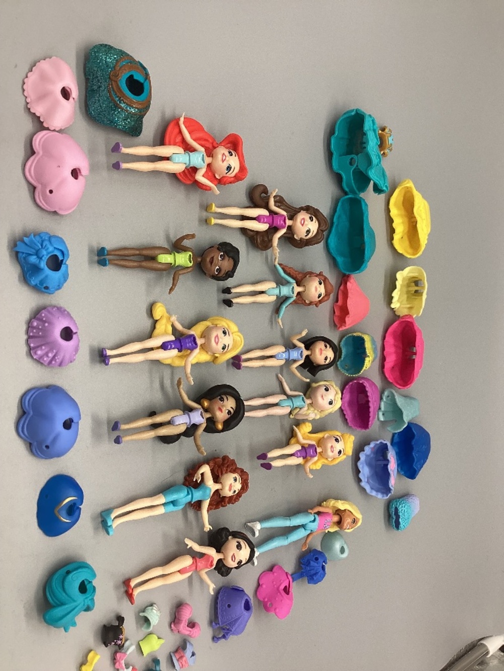 Disney Princess Little Kingdom Snap Ins Doll Lot 12 Figures Dresses Accessories